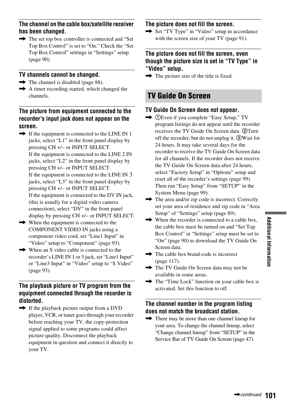 Tv guide on screen | Sony RDR-HX715 User Manual | Page 101 / 124