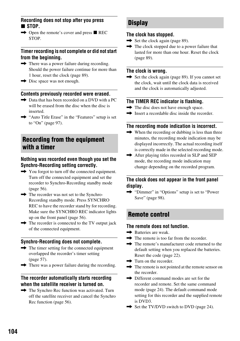 Sony RDR-HX715 User Manual | Page 104 / 124