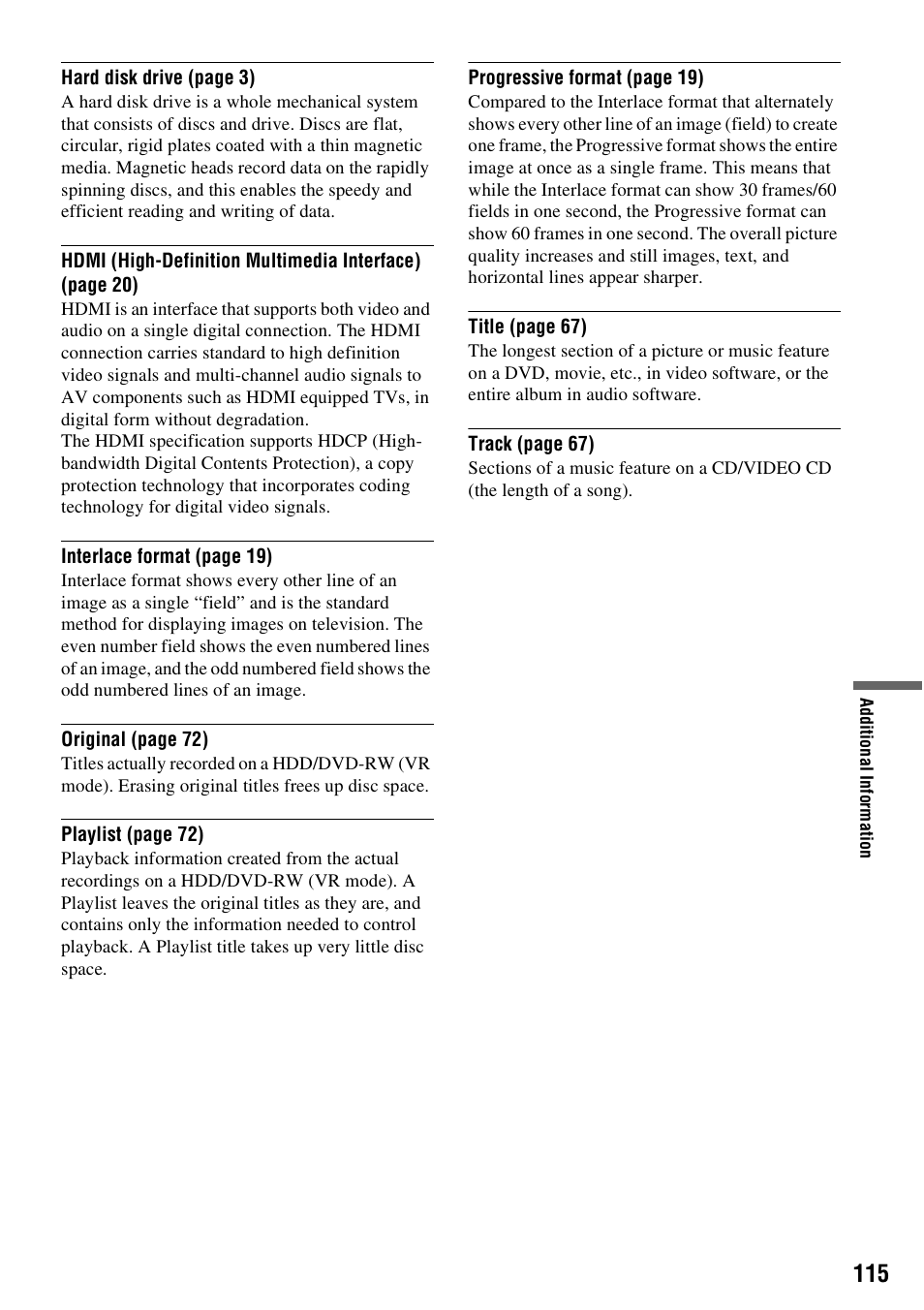 Sony RDR-HX715 User Manual | Page 115 / 124