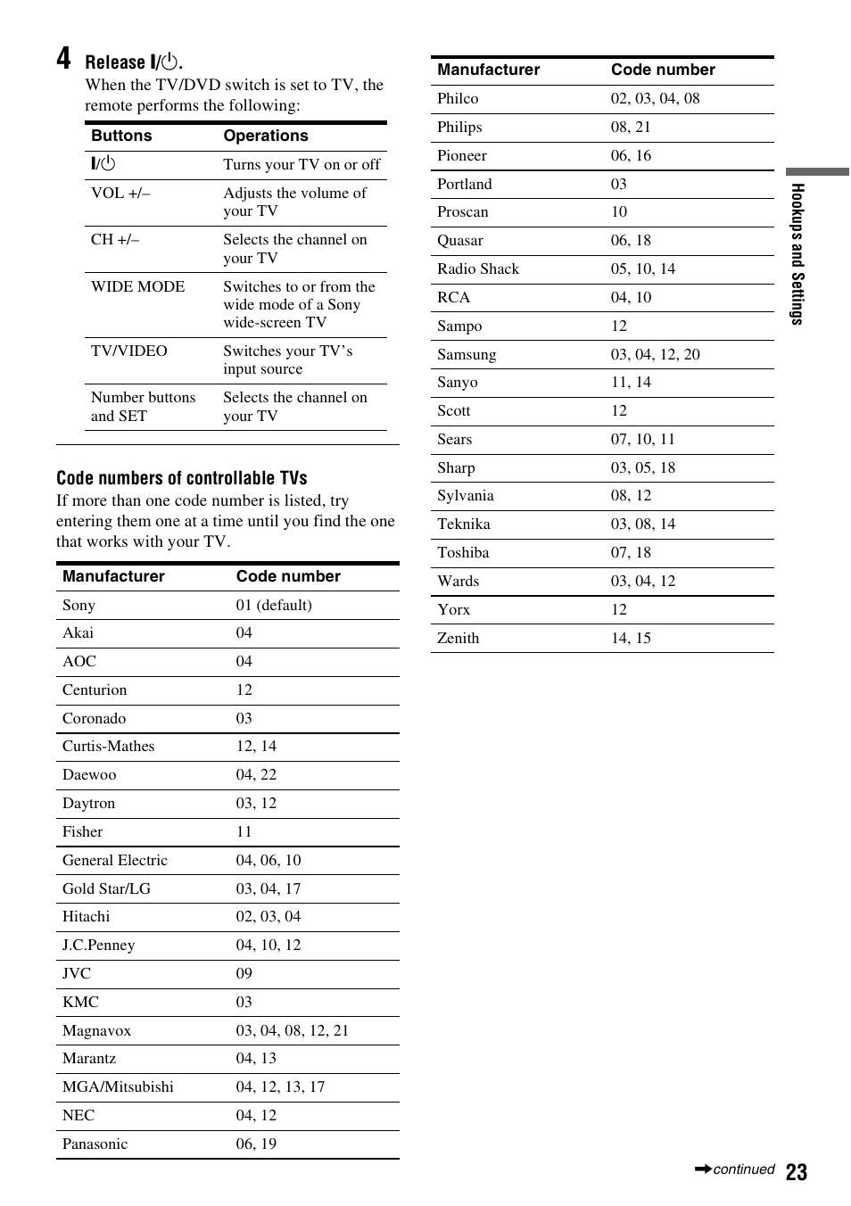 Sony RDR-HX715 User Manual | Page 23 / 124