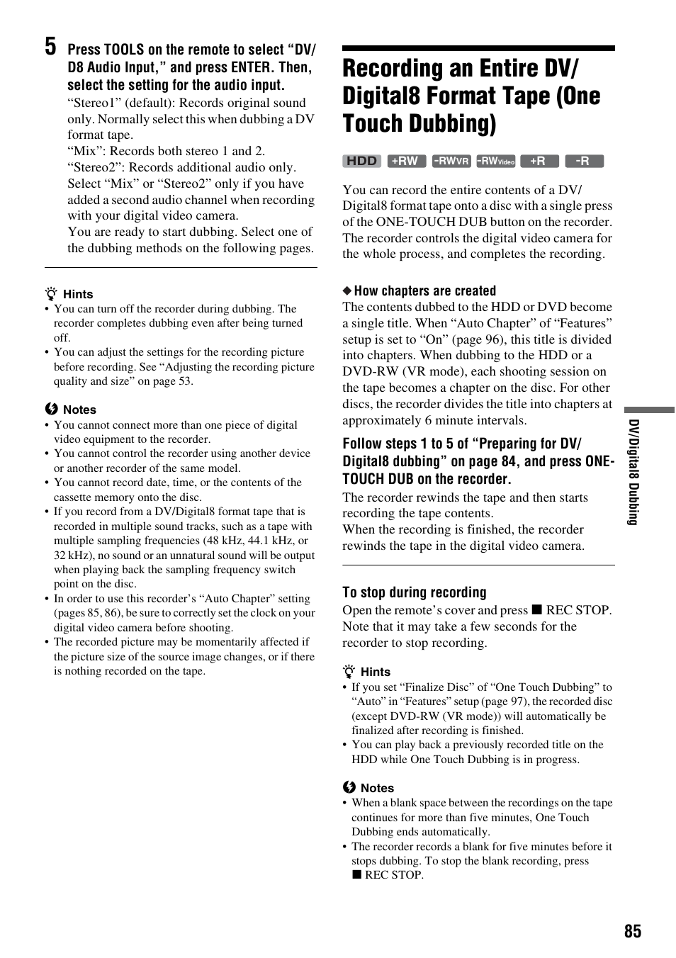 Sony RDR-HX715 User Manual | Page 85 / 124