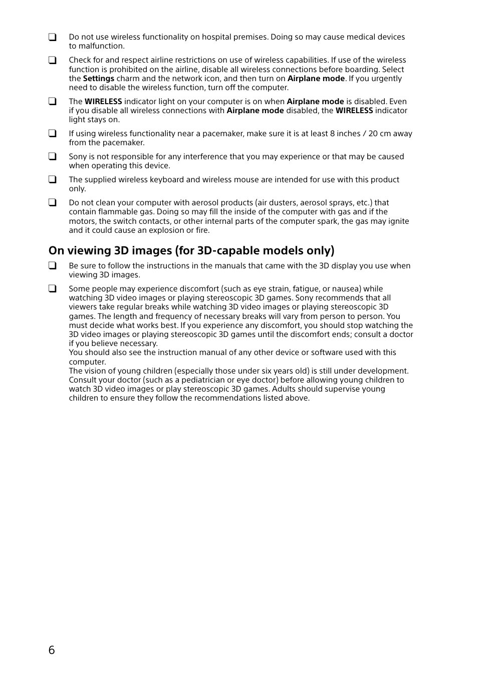 On viewing 3d images (for 3d-capable models only) | Sony SVJ20214CYB User Manual | Page 6 / 36