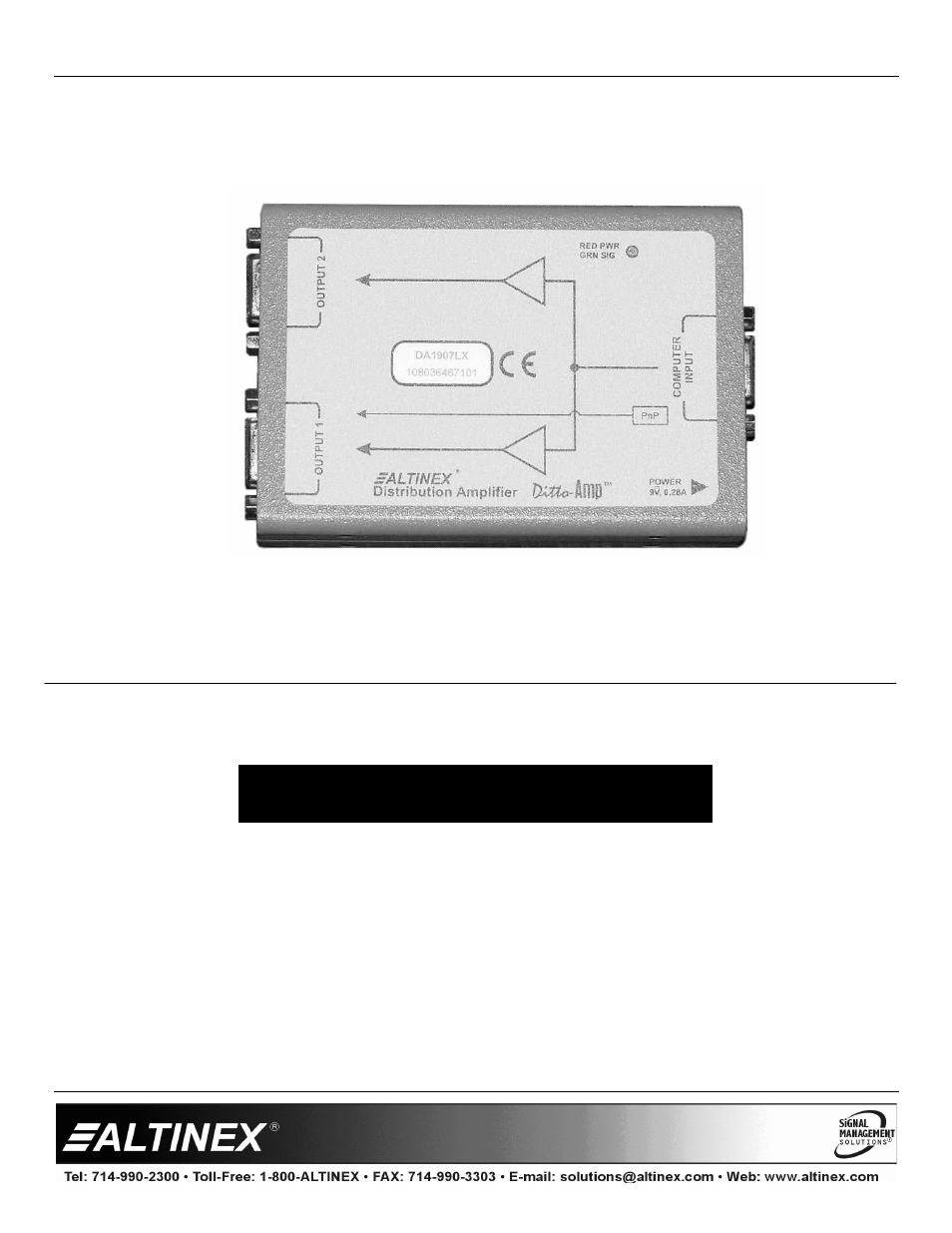 Altinex DITTO-AMP User Manual | 9 pages