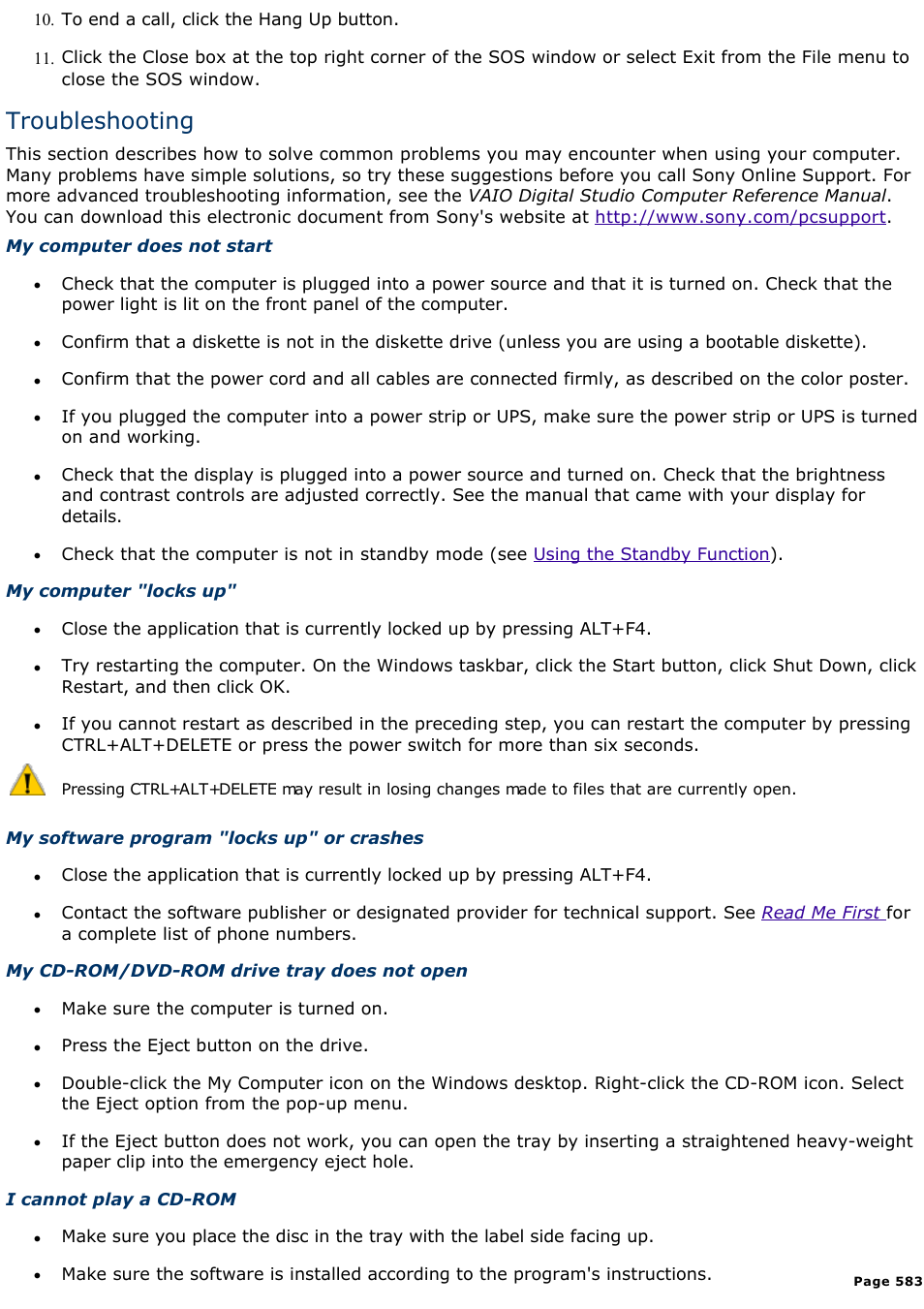 Troubleshooting | Sony PCV-E314DS User Manual | Page 583 / 855