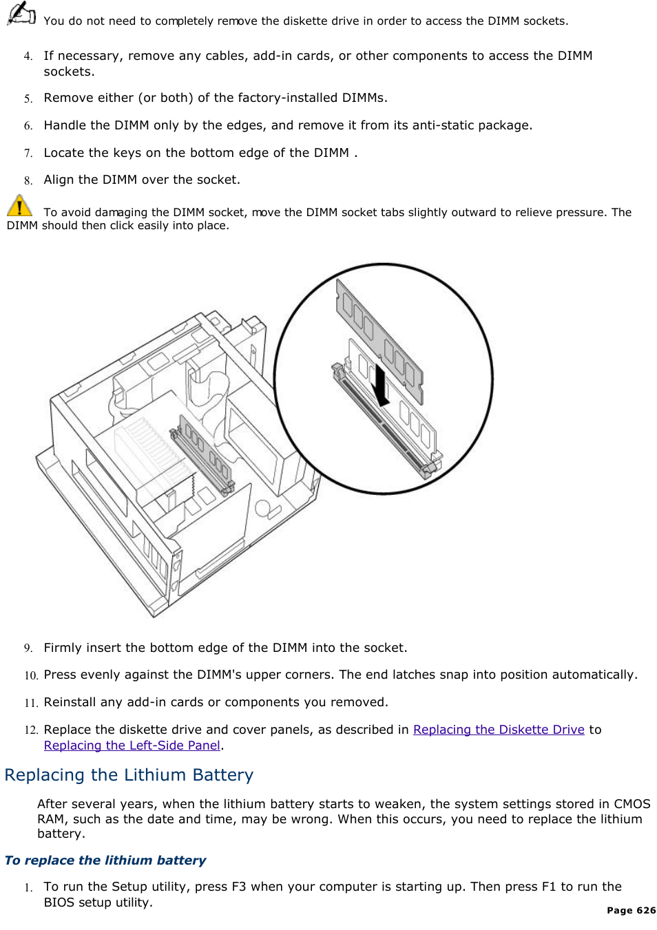 Replacing the lithium battery | Sony PCV-E314DS User Manual | Page 626 / 855