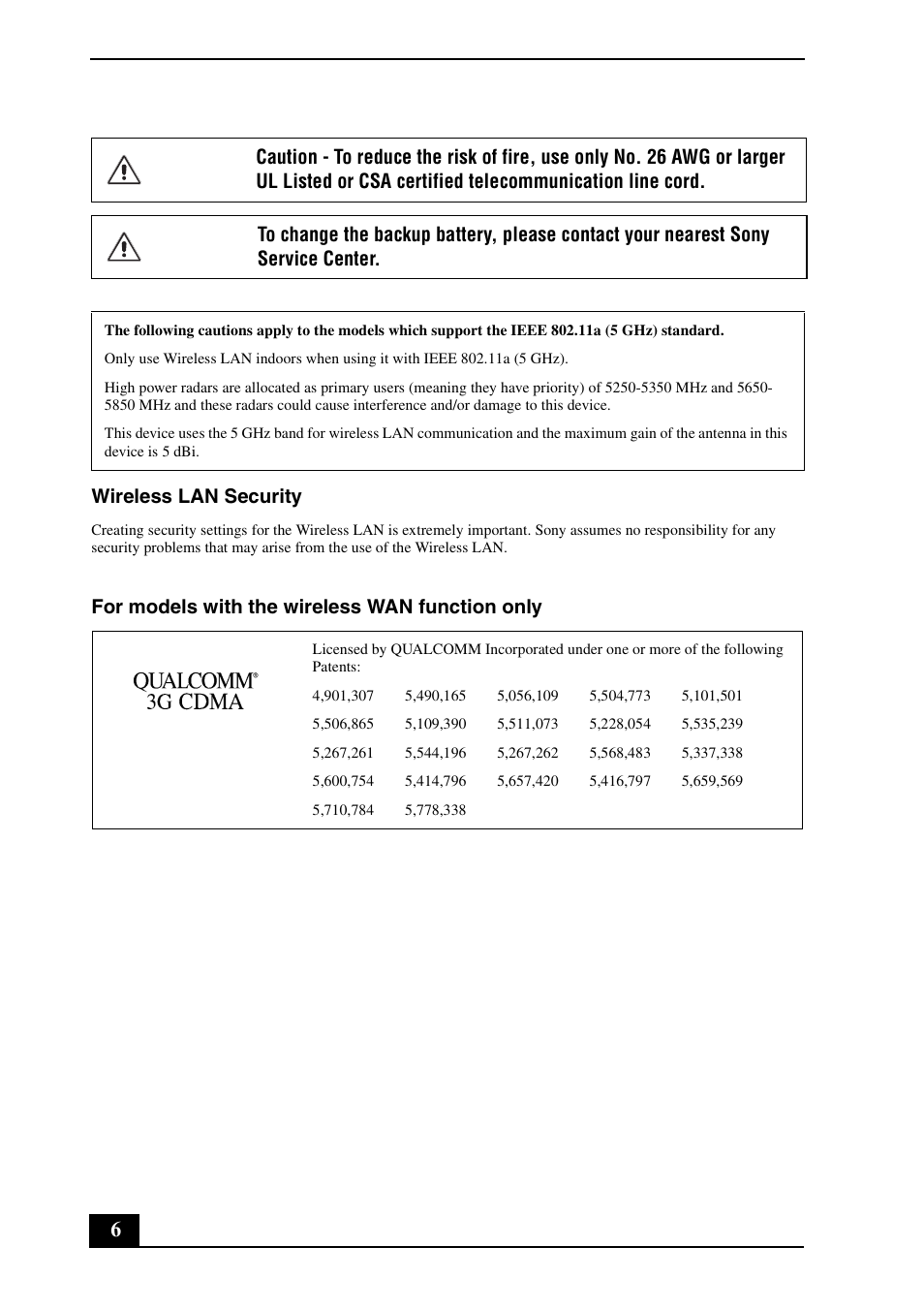 Sony VGN-Z698Y User Manual | Page 6 / 28
