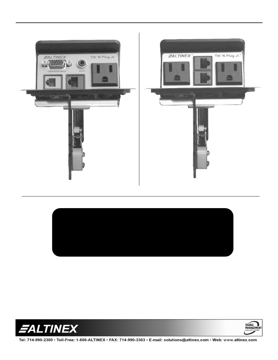 Altinex TILT `N PLUG TNP151C User Manual | 11 pages