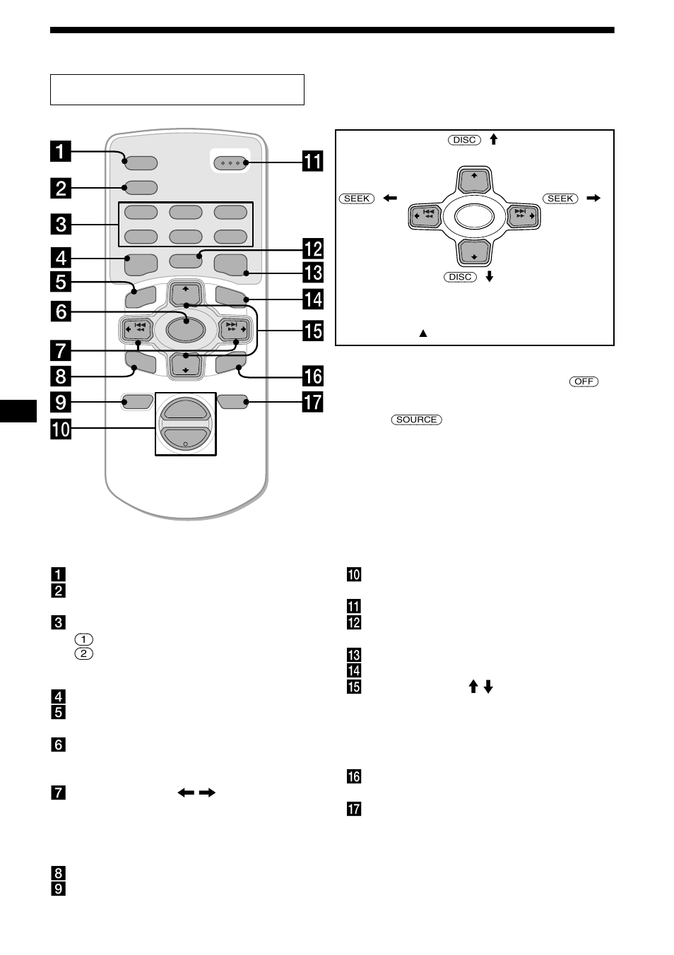 Emplacement des commandes, 4emplacement des commandes, Mini-télécommande rm-x110 | Sony CDX-M730 User Manual | Page 30 / 84