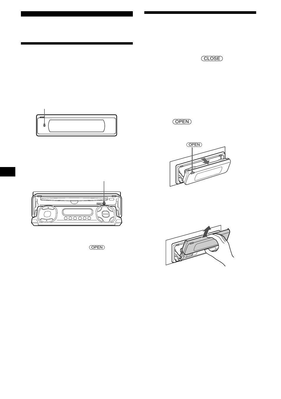 Préparation, Réinitialisation de l’appareil, Retrait de la façade | Sony CDX-M730 User Manual | Page 34 / 84