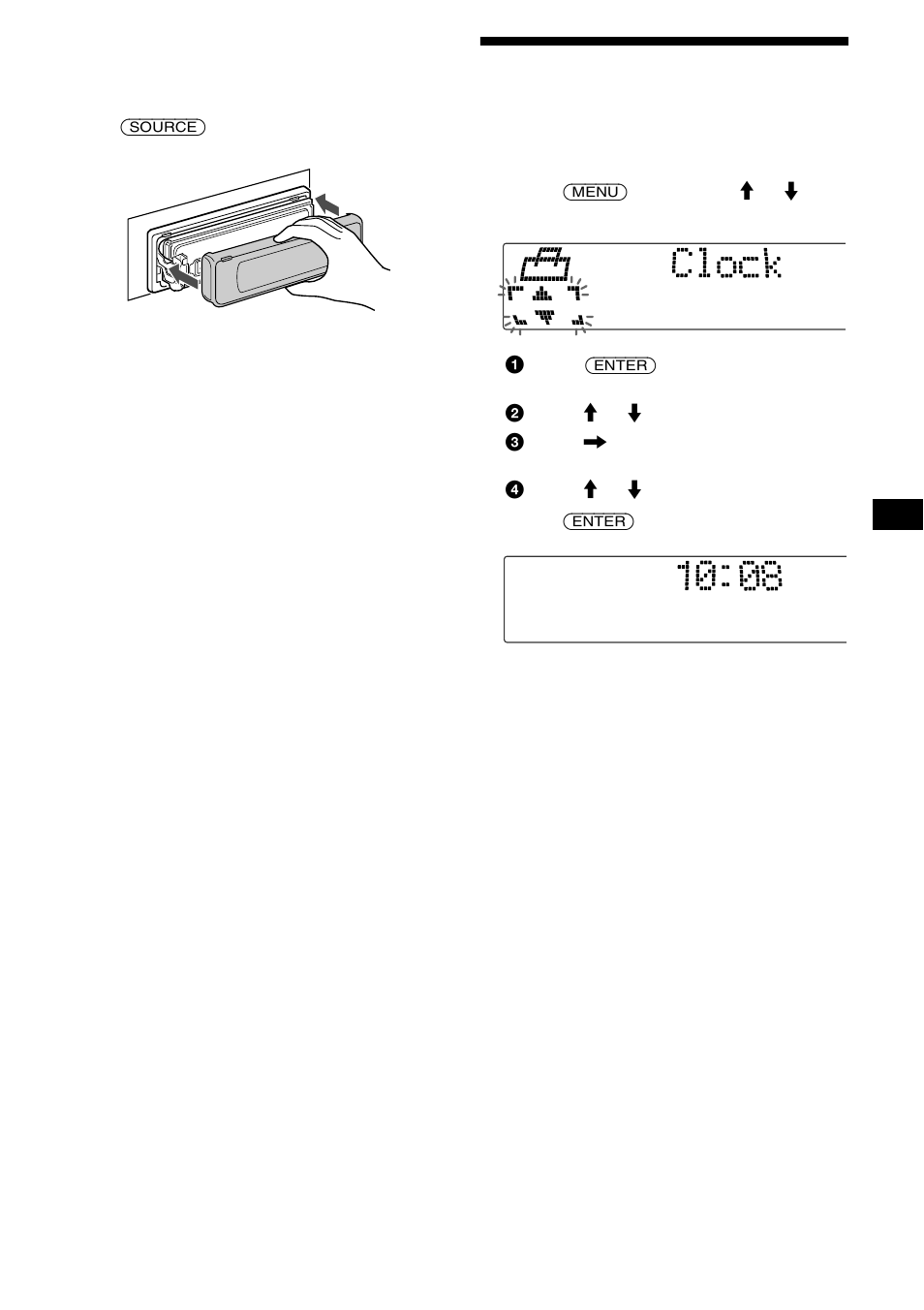 Setting the clock | Sony CDX-M730 User Manual | Page 9 / 84