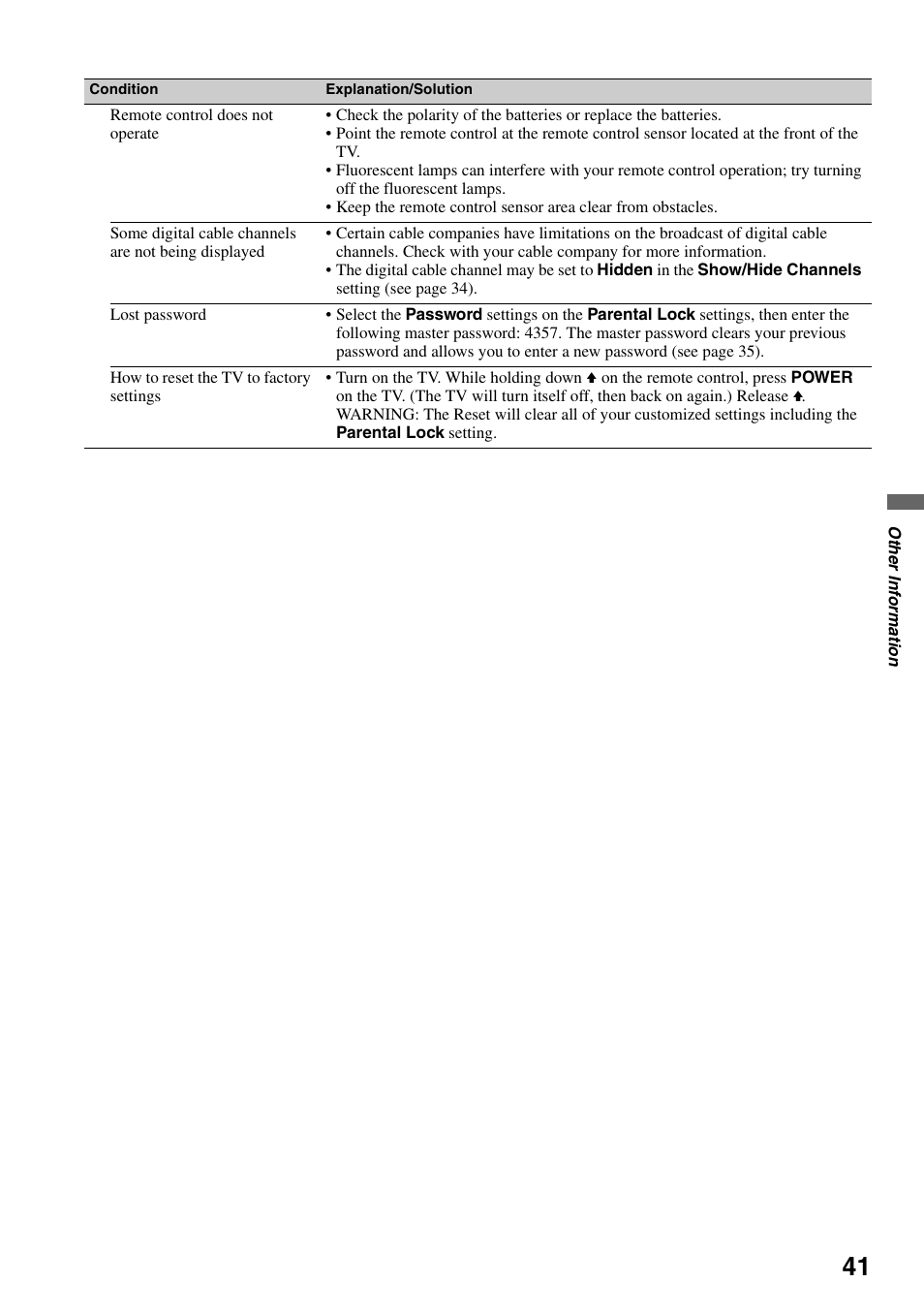 Sony KDL-40V3000 User Manual | Page 41 / 48