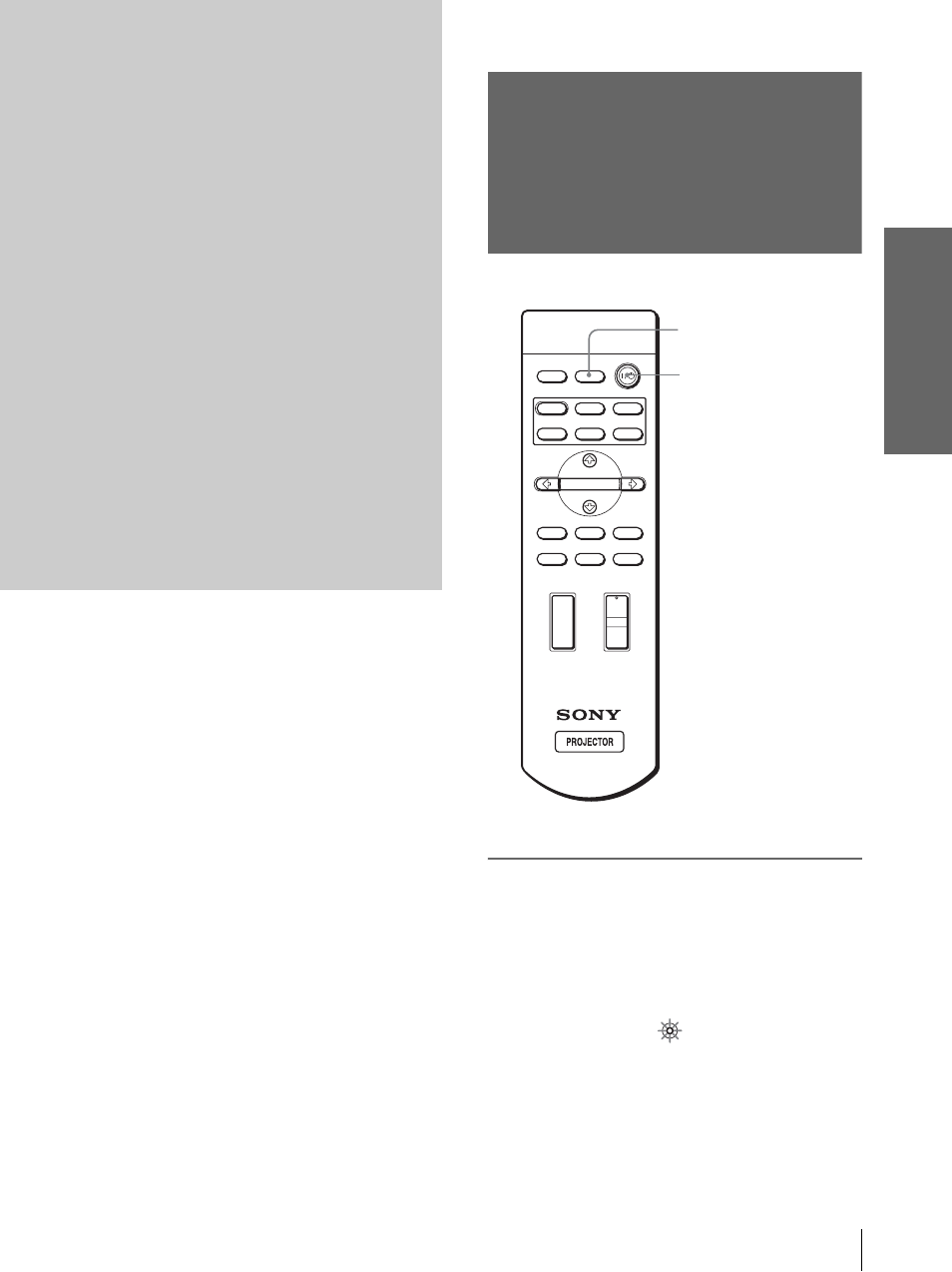 Projection, Projection de l’image sur l’écran, Pr oj ec ti on | Sony VPL-HS20 User Manual | Page 105 / 240