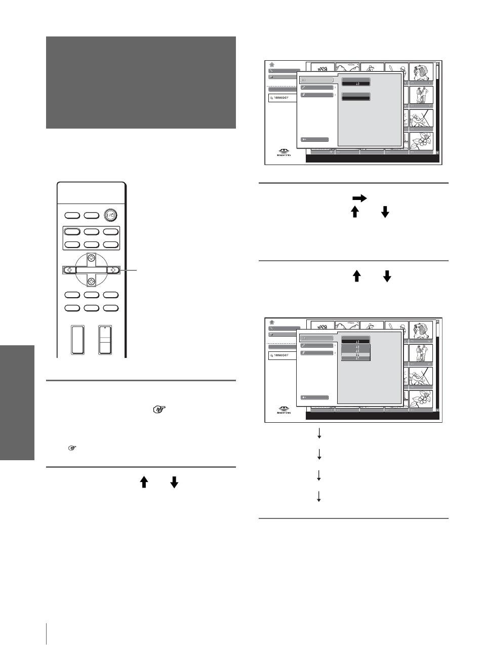 Tri des images, Util is ati o n d’ u n « m emory s tic k | Sony VPL-HS20 User Manual | Page 136 / 240