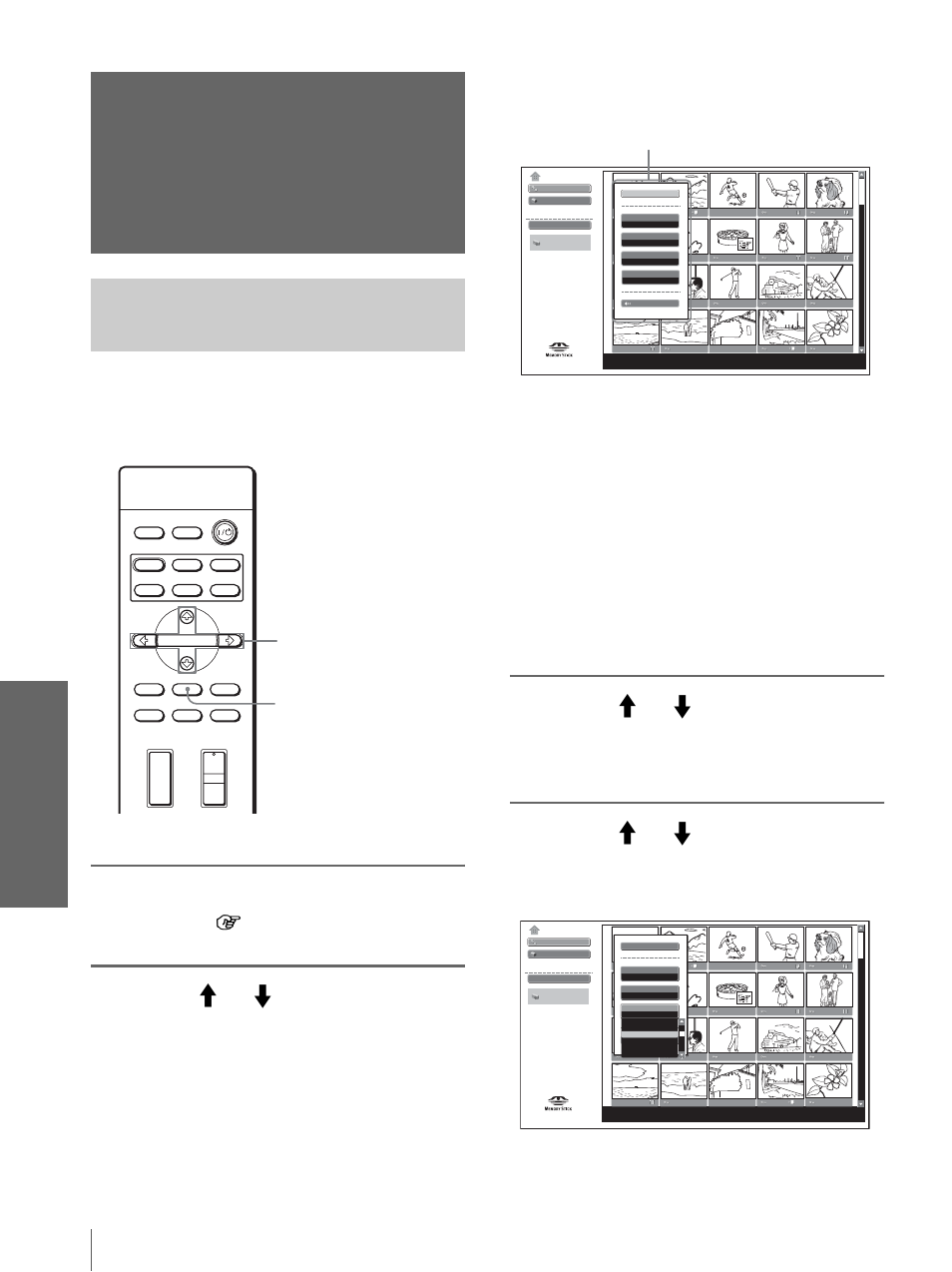 Viewing the pictures, Viewing the pictures in sequence — slide show, Viewing the pictures in sequence | Sony VPL-HS20 User Manual | Page 44 / 240