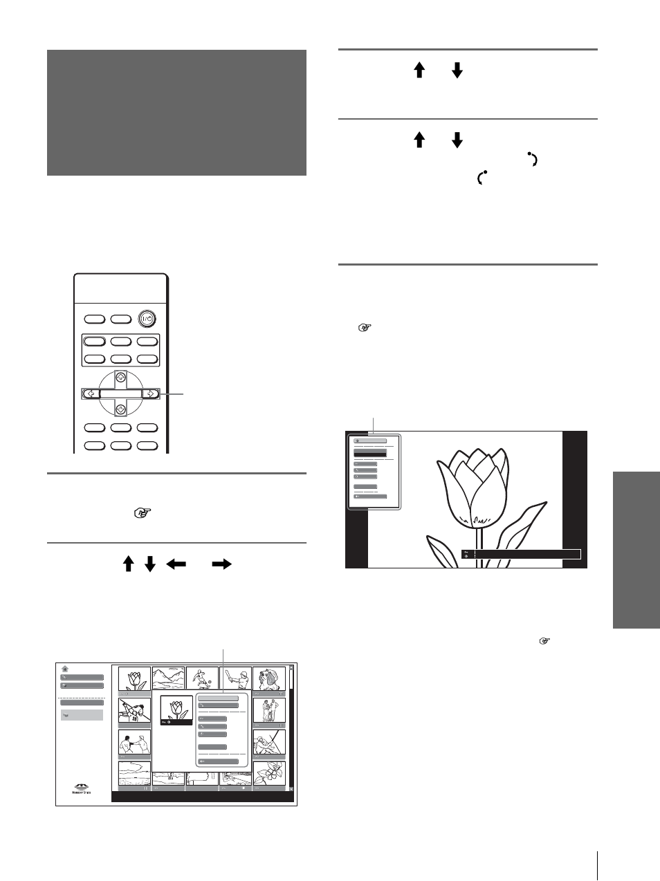 Rotating a still picture, Press m or m to select “rotate,” and press enter | Sony VPL-HS20 User Manual | Page 49 / 240