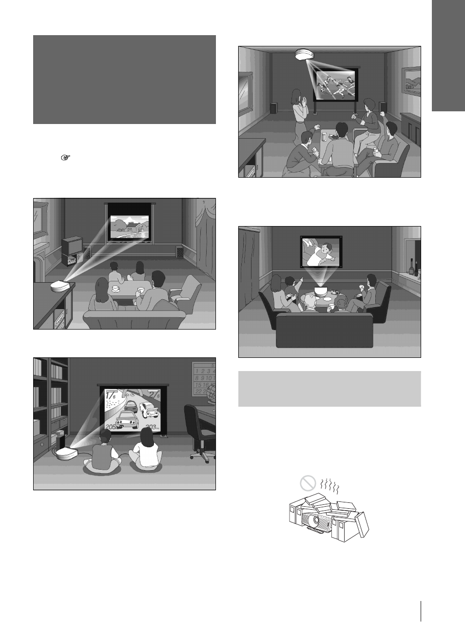 Step 1: installing the projector, Before setting up the projector | Sony VPL-HS20 User Manual | Page 7 / 240