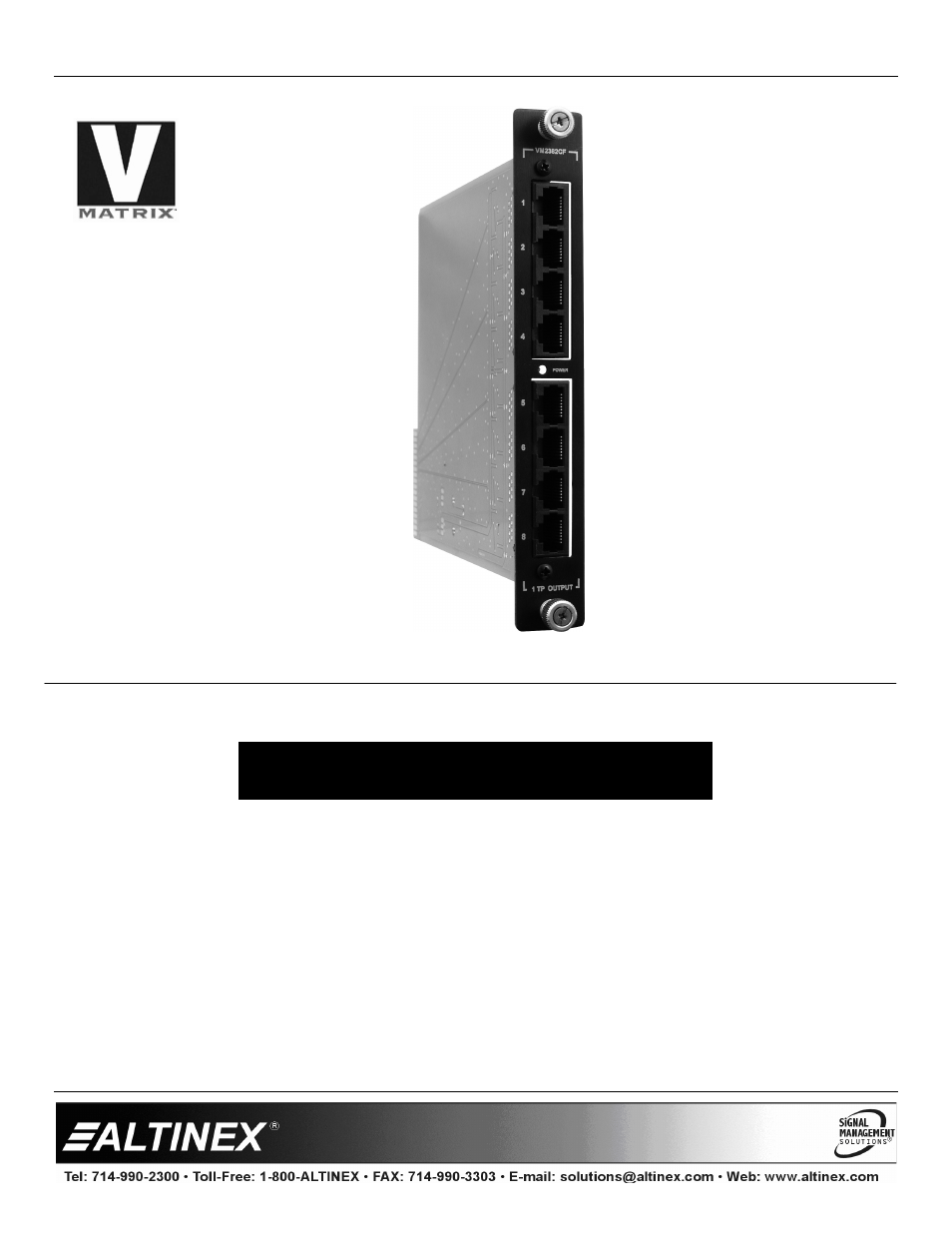 Altinex 400-0387-003 User Manual | 9 pages