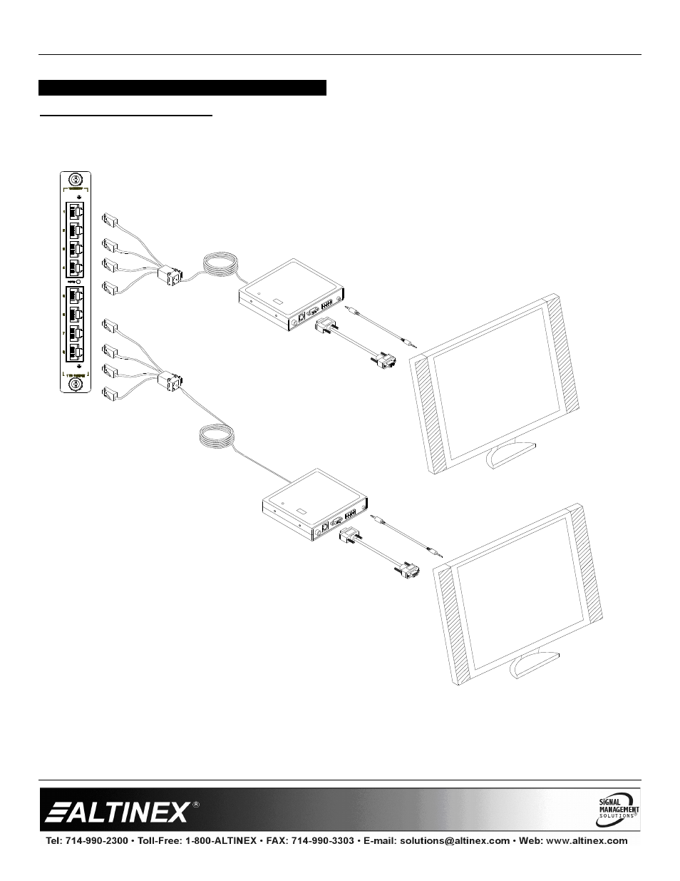 Application diagrams, Diagram 1: typical setup, V-matrix | Altinex 400-0387-003 User Manual | Page 6 / 9