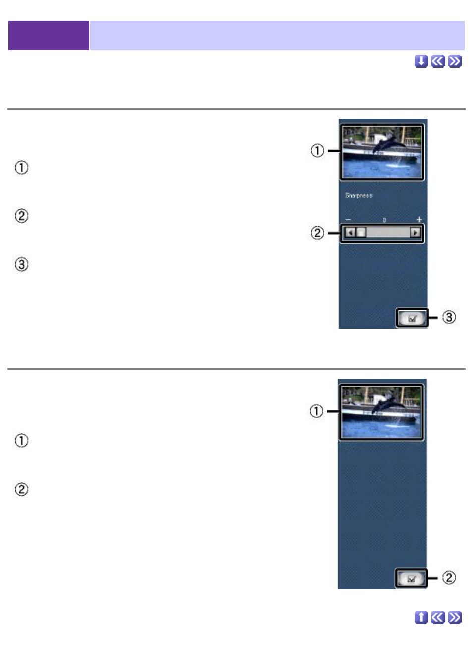 Sharpness, Blur, 2-3 filter mode | Sony DCR-TRV39 User Manual | Page 188 / 237