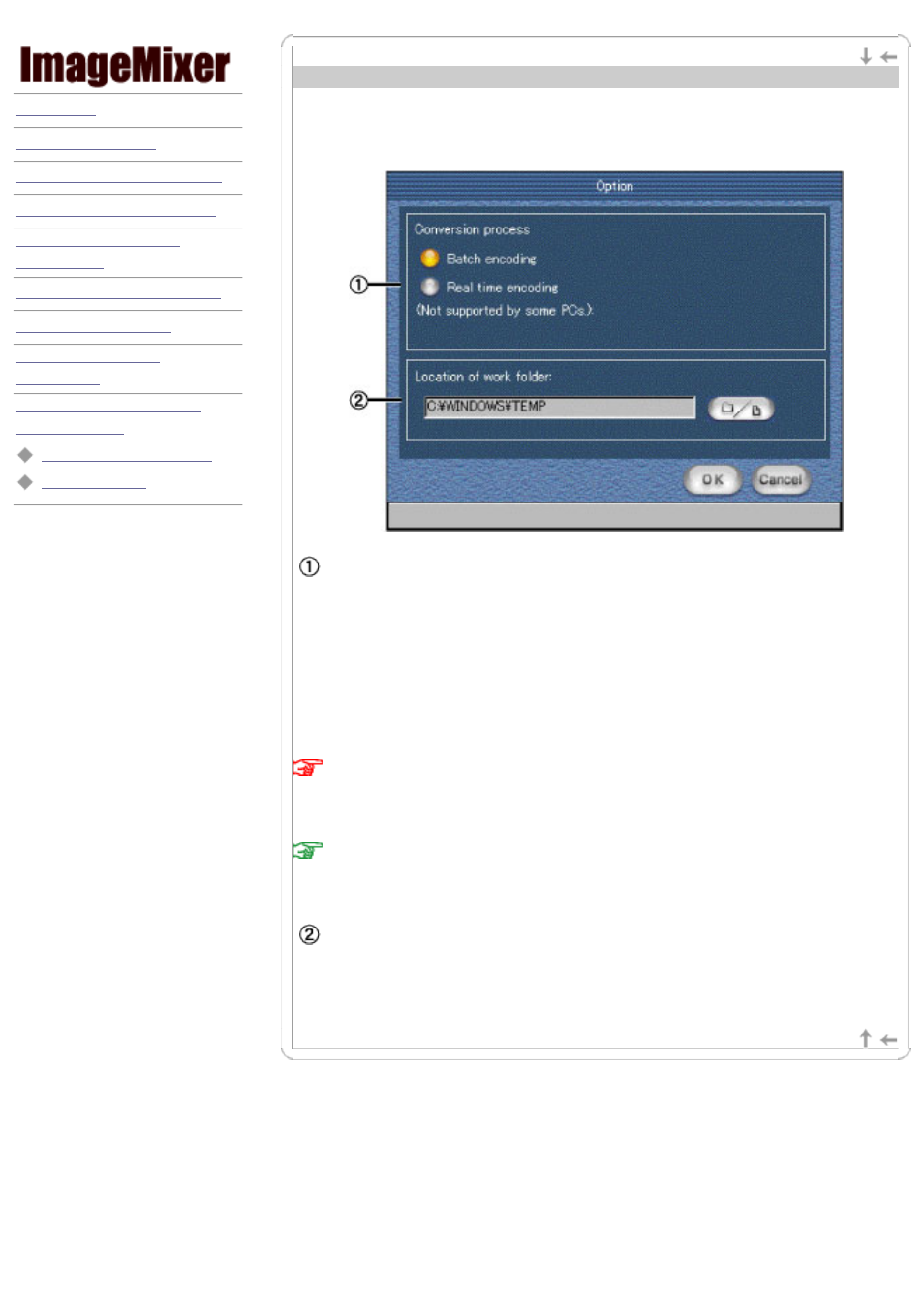 Option settings, Click the "option" button to, Set options | Sony DCR-TRV39 User Manual | Page 237 / 237