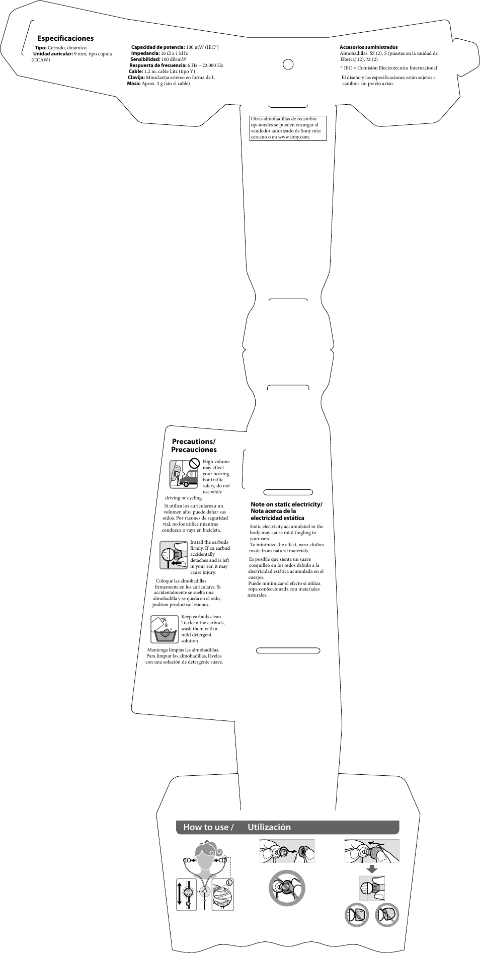 Sony MDR-EX25LP User Manual | 2 pages