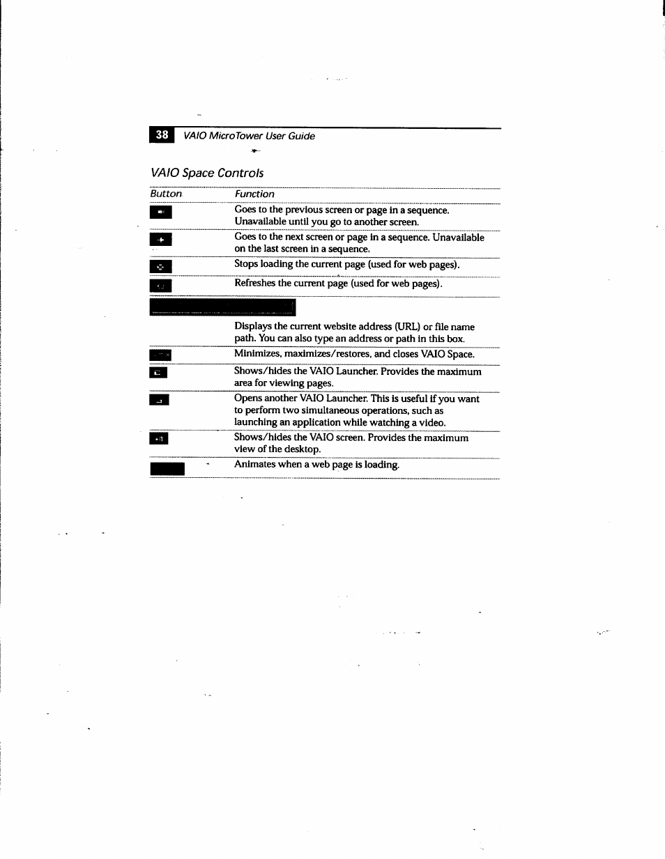 Vaio space controls | Sony PCV-E205 User Manual | Page 46 / 119