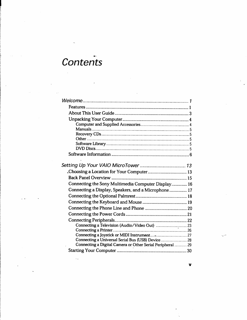 Sony PCV-E205 User Manual | Page 5 / 119