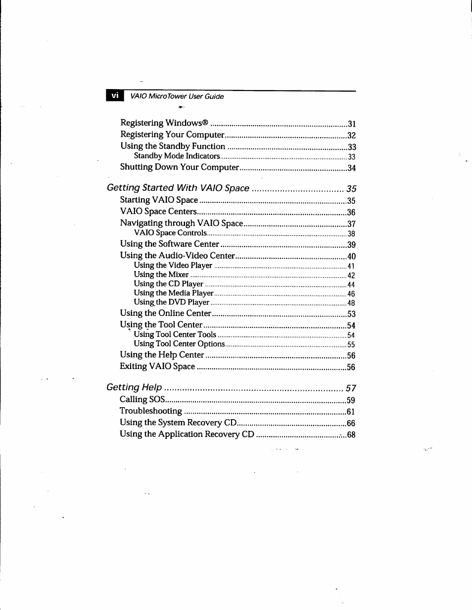 Sony PCV-E205 User Manual | Page 6 / 119