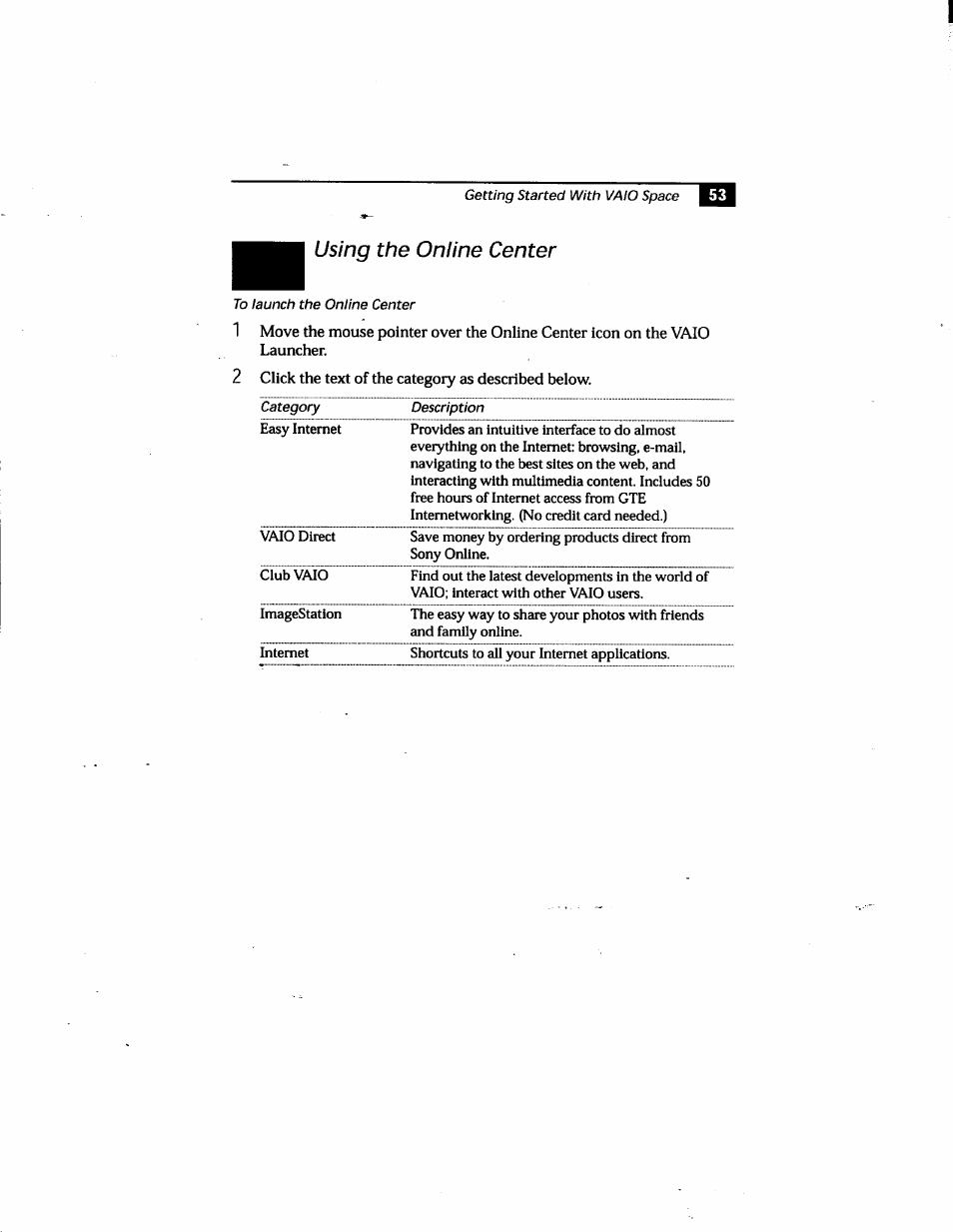 Using the online center | Sony PCV-E205 User Manual | Page 61 / 119