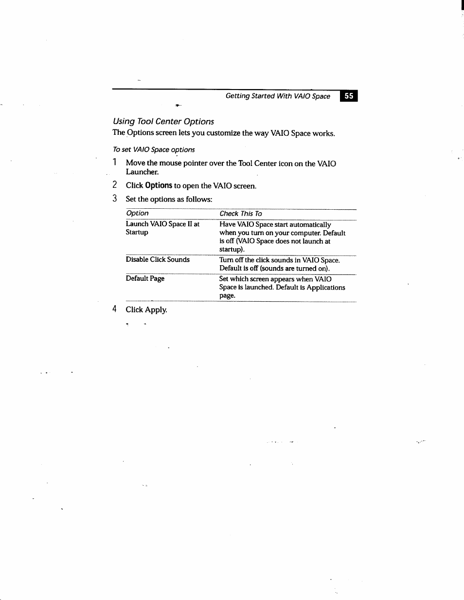 Using tool center options | Sony PCV-E205 User Manual | Page 63 / 119