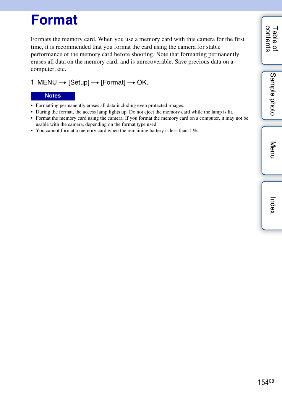 Format | Sony NEX-3N User Manual | Page 154 / 198