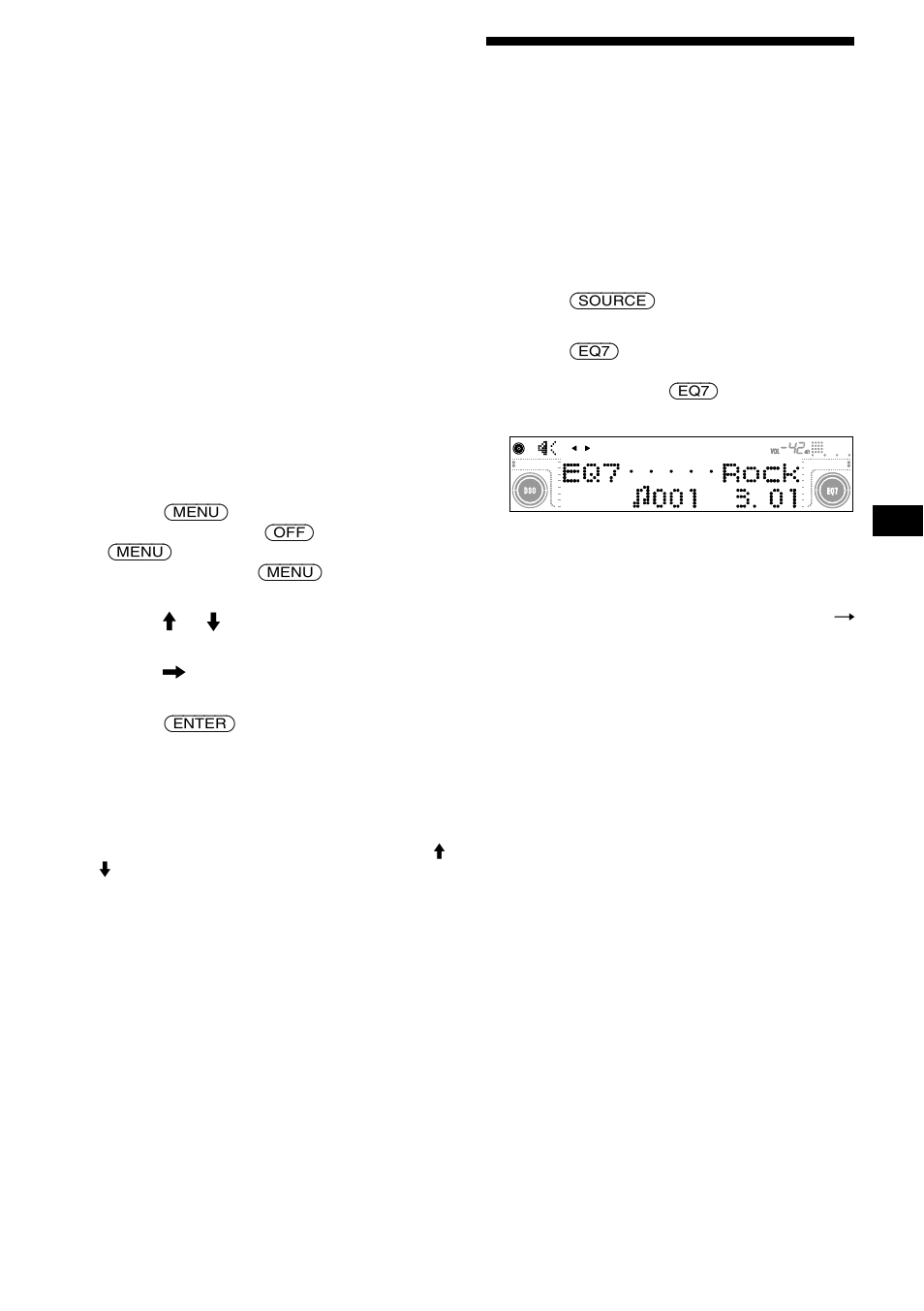 Setting the equalizer (eq7) | Sony CDX-M630 User Manual | Page 19 / 88