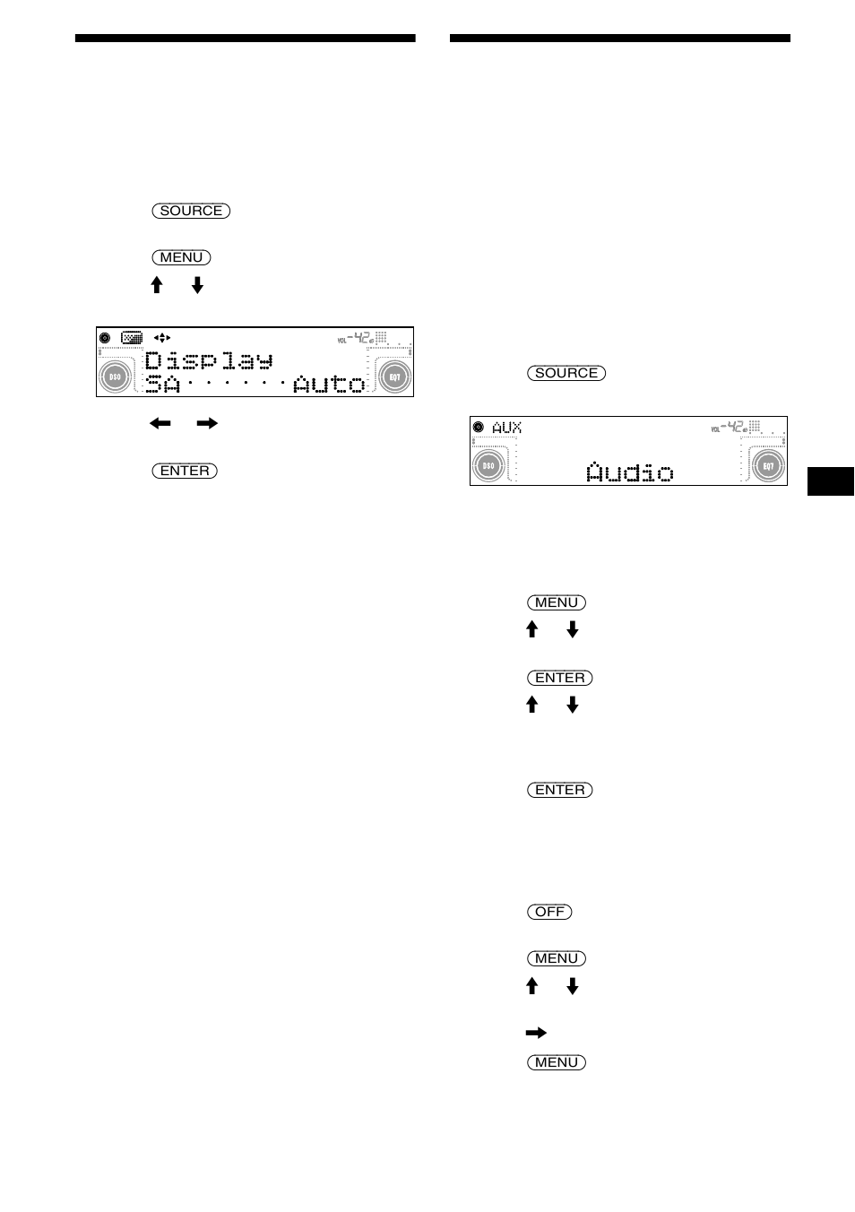 Selecting the spectrum analyzer (sa), Connecting auxiliary audio equipment, 21 selecting the spectrum analyzer (sa) | Sony CDX-M630 User Manual | Page 21 / 88