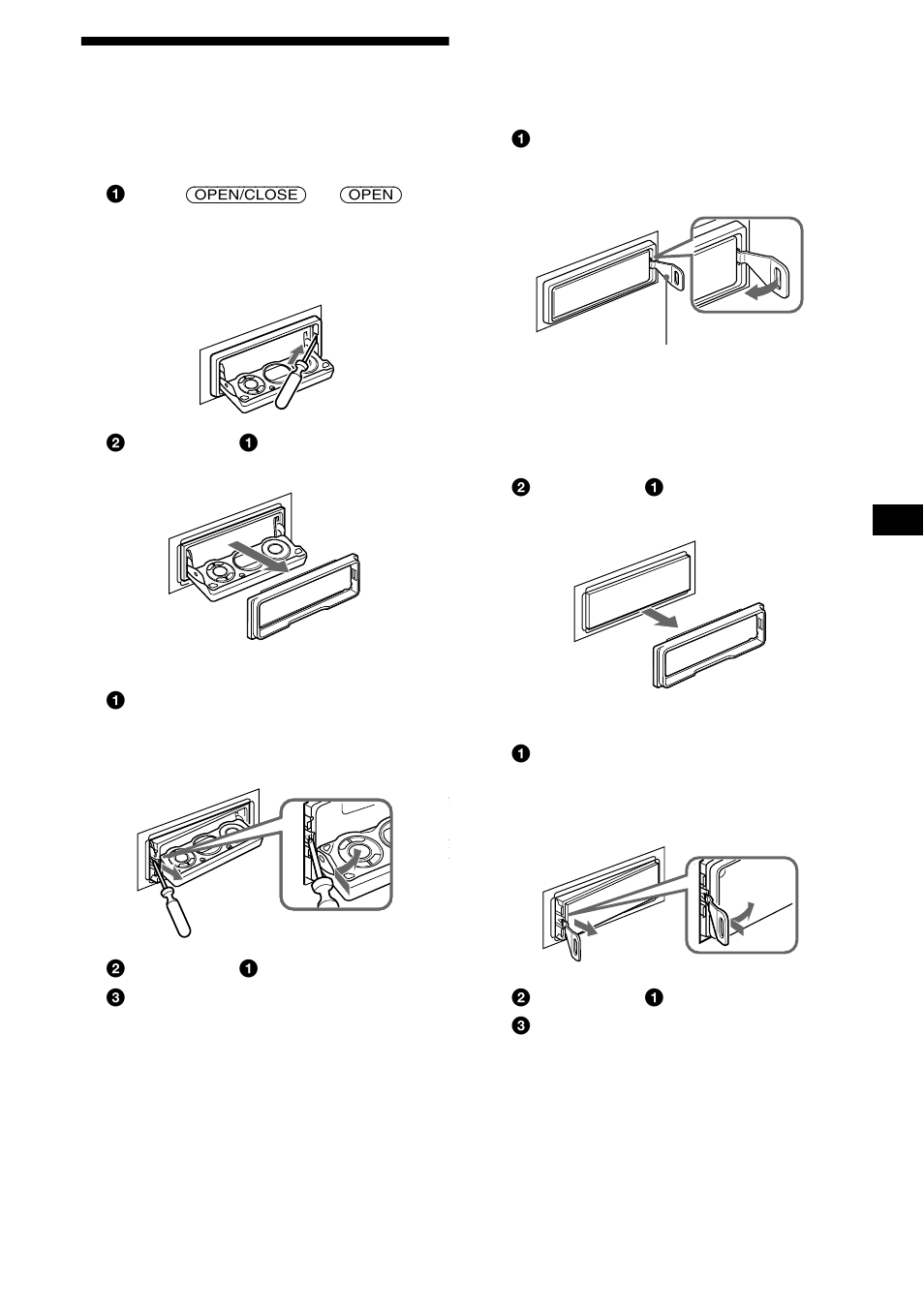 Removing the unit, 23 removing the unit | Sony CDX-M630 User Manual | Page 23 / 88