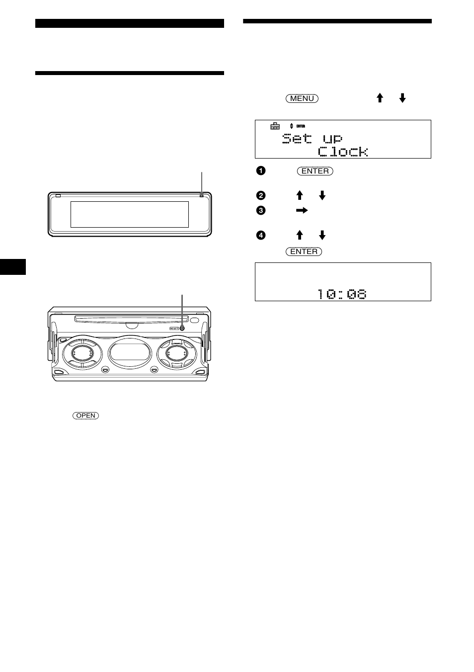 Getting started, Resetting the unit, Setting the clock | Resetting the unit setting the clock | Sony CDX-M630 User Manual | Page 8 / 88