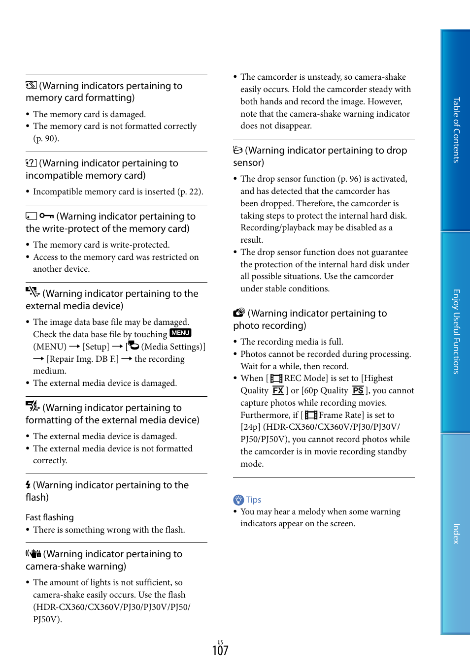 Sony HDR-XR160 User Manual | Page 107 / 129
