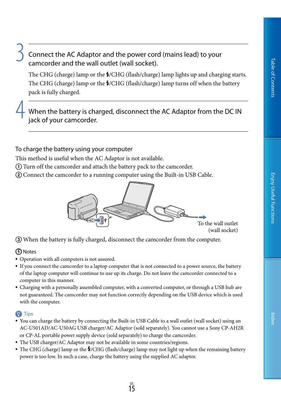Sony HDR-XR160 User Manual | Page 15 / 129
