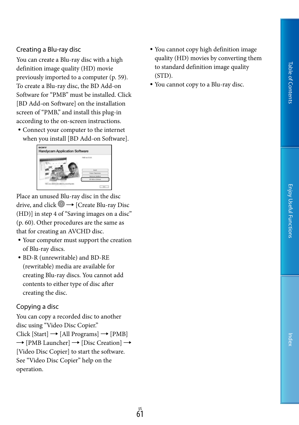 Sony HDR-XR160 User Manual | Page 61 / 129