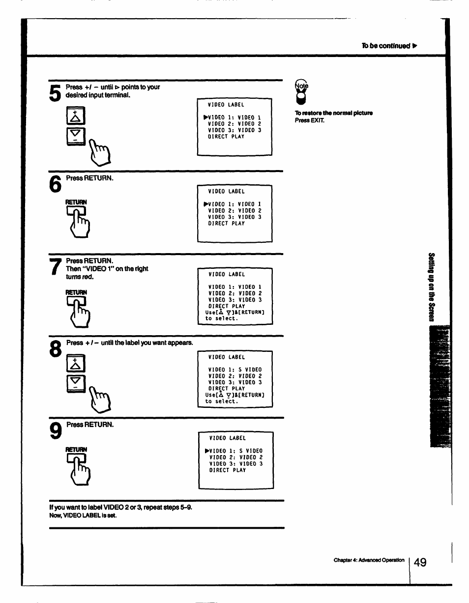 1b be continued | Sony KV-27XBR55 User Manual | Page 49 / 70