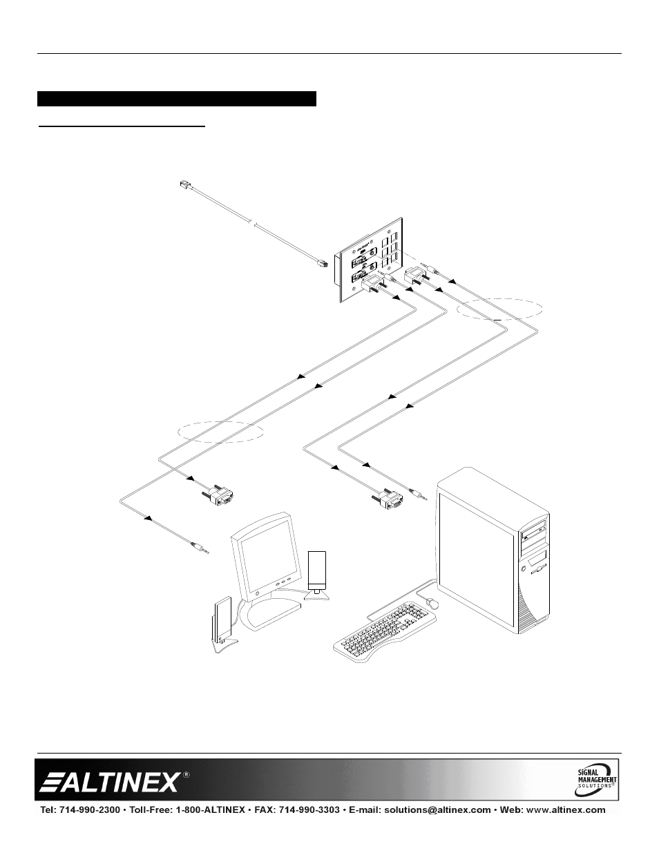 Application diagrams, Diagram 1: typical setup, Special application | Application diagrams 5 | Altinex Wall Mount Interface with Twisted Pair (TP) Output DS801-201 User Manual | Page 8 / 11