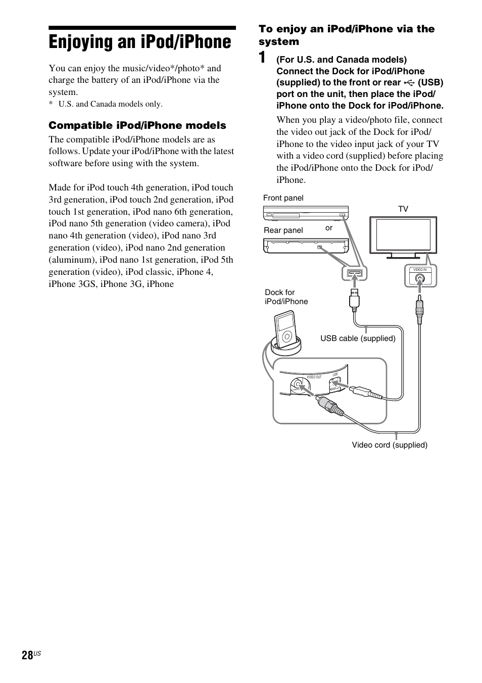 Enjoying an ipod/iphone | Sony BDV-T58 User Manual | Page 28 / 72