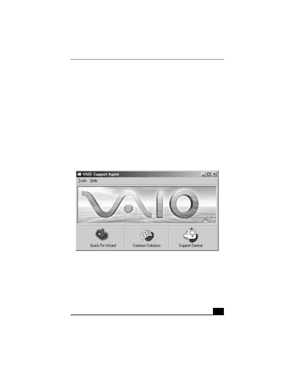 Vaio support agent, To use the quick fix wizard | Sony PCG-R505JLK User Manual | Page 145 / 161