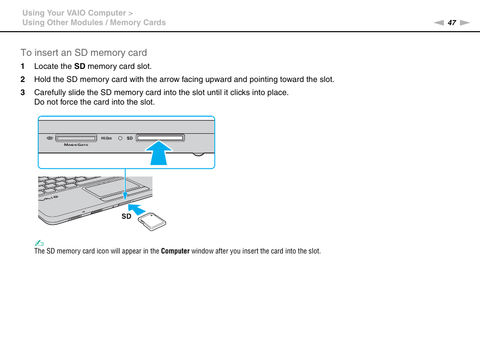 Sony VPCW222AX User Manual | Page 47 / 139