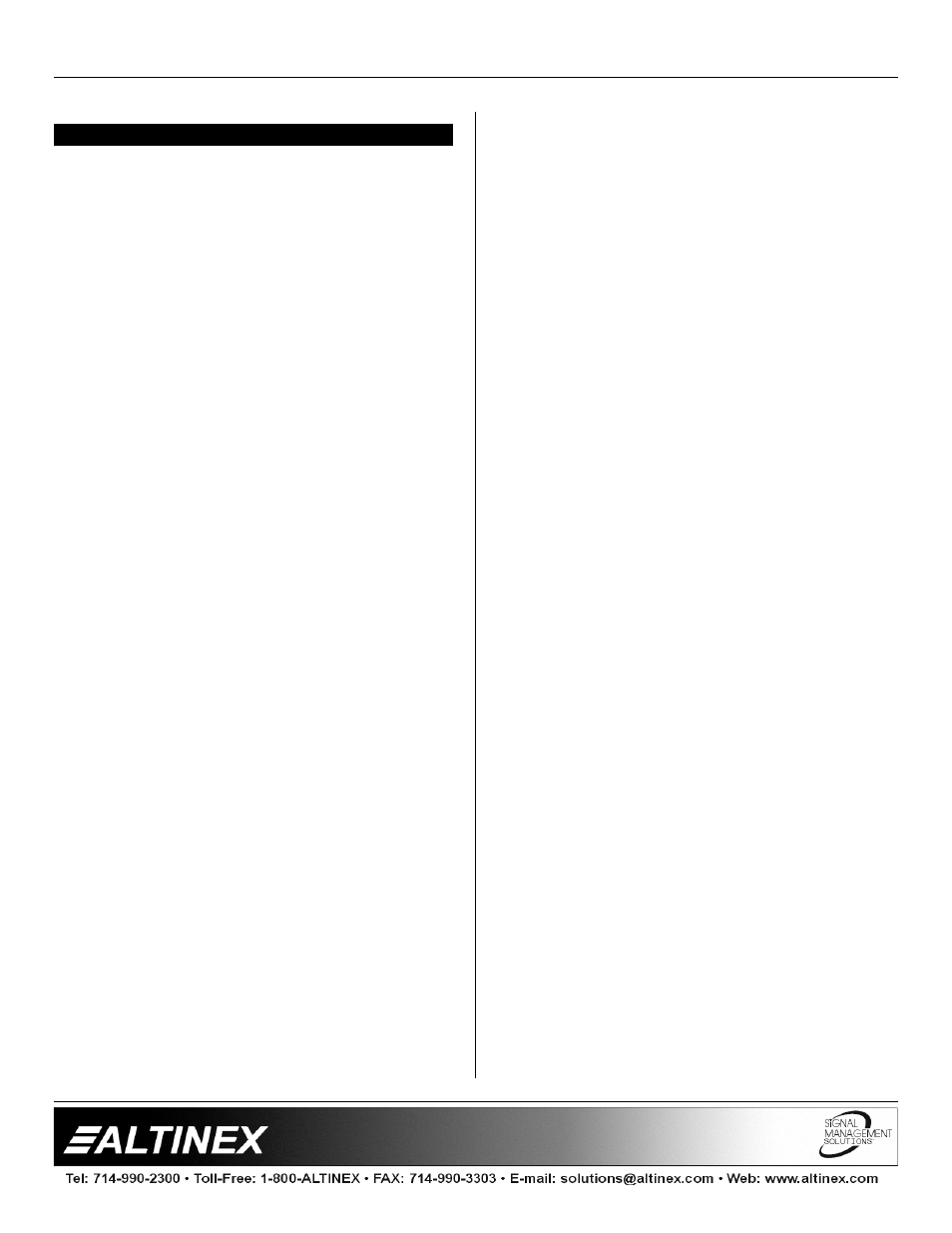 Distribution amplifiers | Altinex DA1206RM User Manual | Page 9 / 9