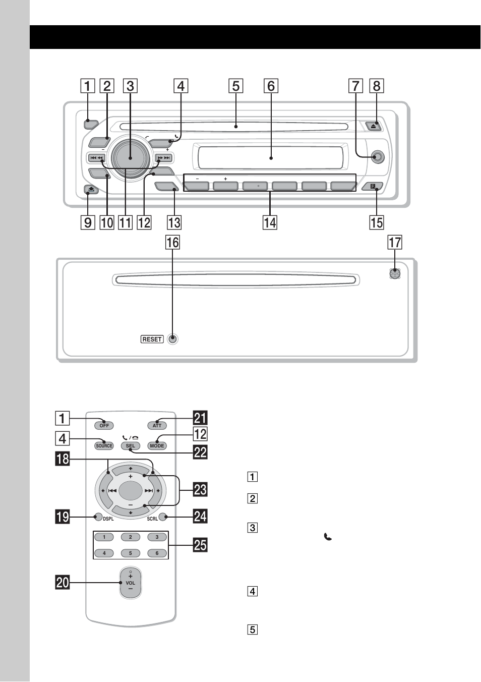 Ubicación de los controles y operaciones básicas, Unidad principal, Control remoto de tarjeta rm-x304 | Unidad principal control remoto de tarjeta rm-x304, Qj qh, 4ws qs 1 wf qk wa w; ql wg wd | Sony MEX-BT2600 User Manual | Page 58 / 80