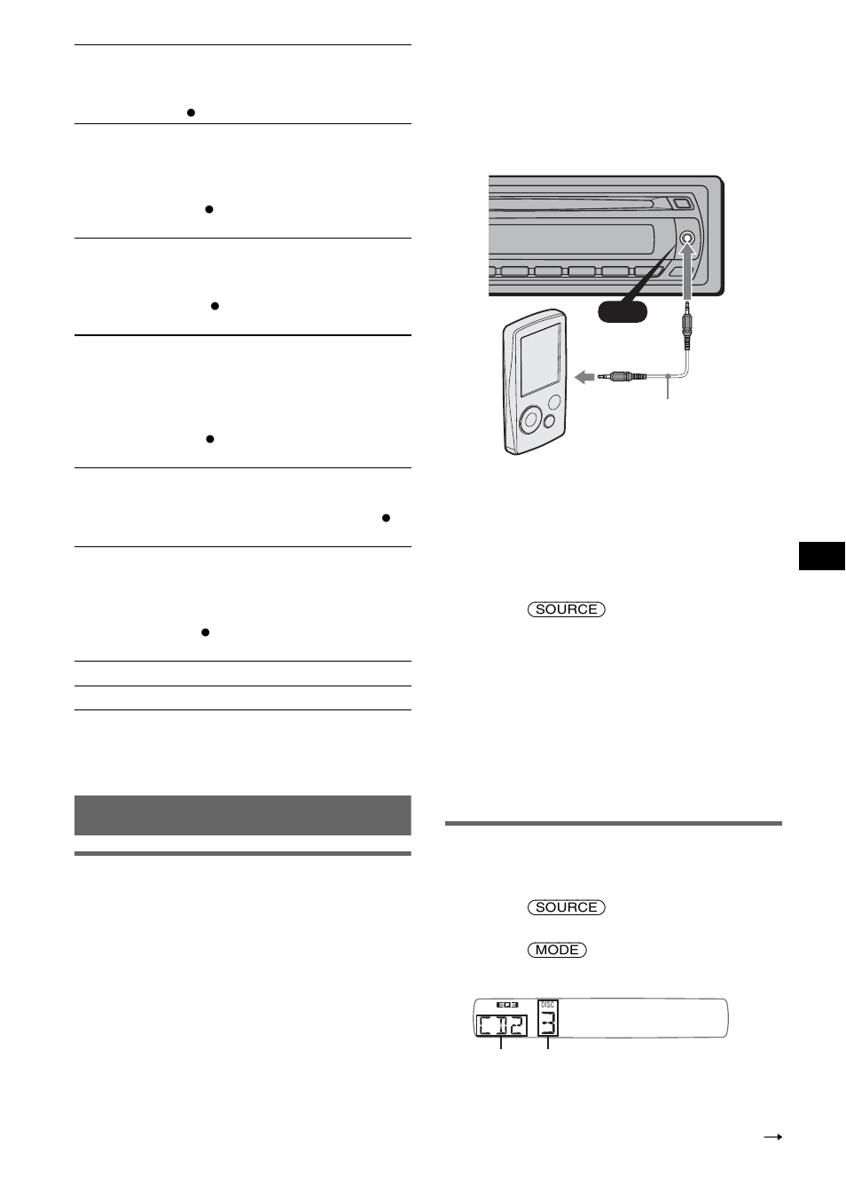 Uso de un equipo opcional, Equipo auxiliar de audio, Cambiador de cd/md | Equipo auxiliar de audio cambiador de cd/md | Sony MEX-BT2600 User Manual | Page 67 / 80