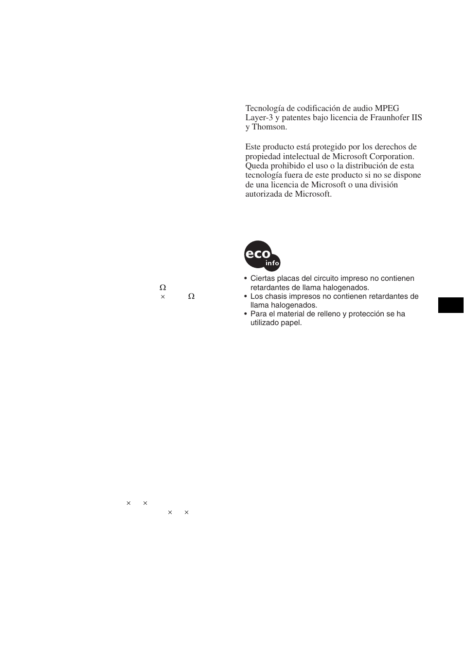 Comunicación inalámbrica, Sección del amplificador de potencia, Generales | Sony MEX-BT2600 User Manual | Page 73 / 80