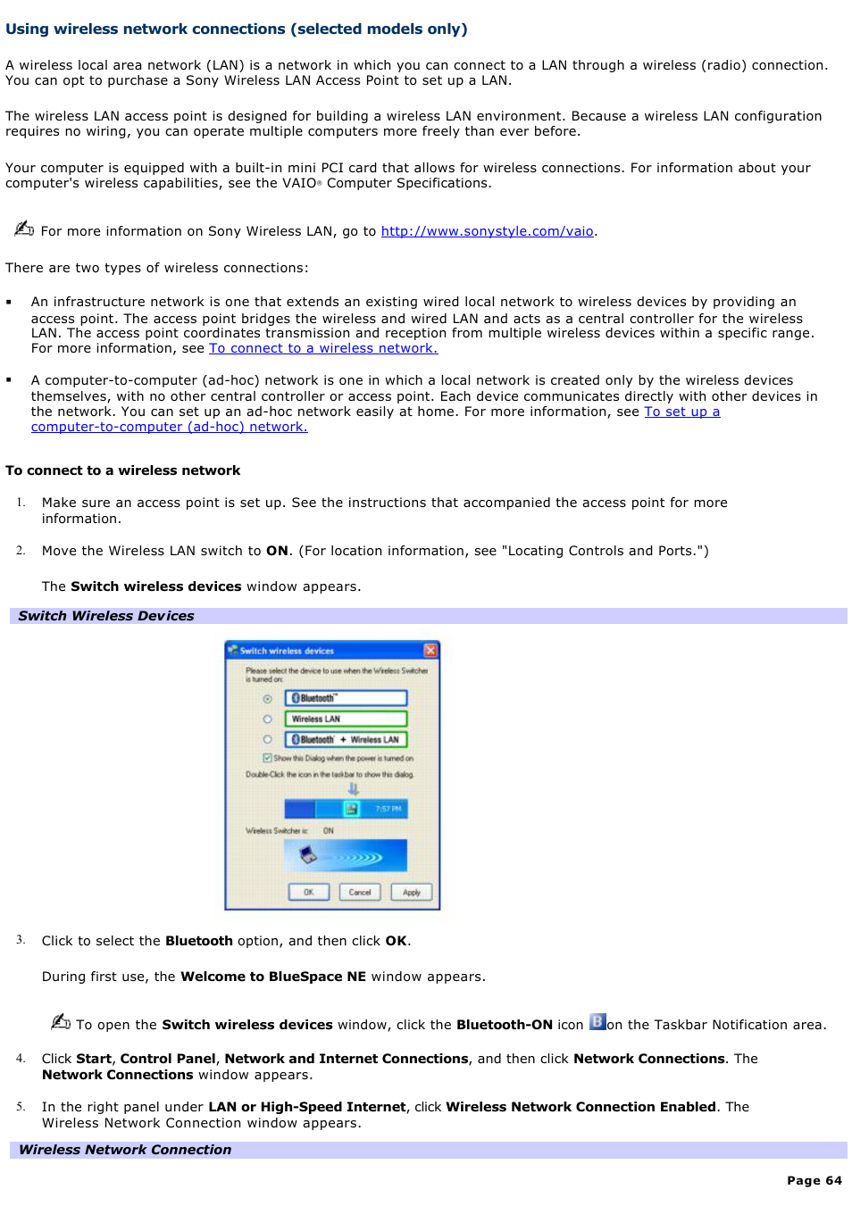 Sony VGN-A140B User Manual | Page 64 / 315