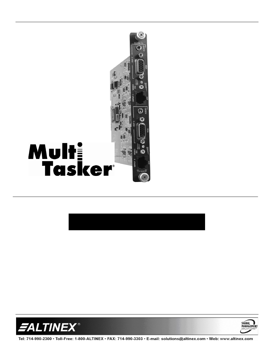 Altinex Dual Twisted Pair Receiver to Computer / Component Video + Audio MT115-111 User Manual | 21 pages