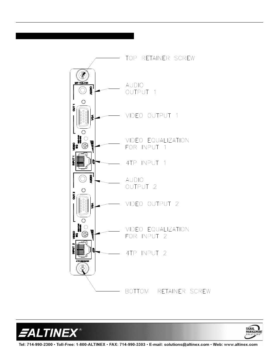 Product description, Multitasker | Altinex Dual Twisted Pair Receiver to Computer / Component Video + Audio MT115-111 User Manual | Page 6 / 21